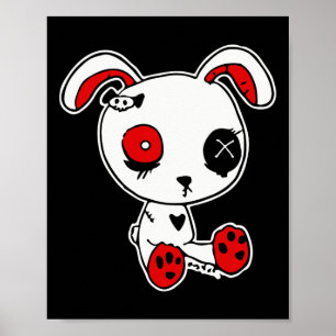 Goth Bunny Lazy Halloween Kostüm Beängstigend Goth Poster
