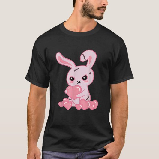 Goth Bunny Niedlich Creepy Emo Clothes Kawaii Bunn T-Shirt (Vorderseite)