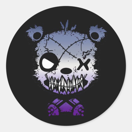 Goth Butch Lesbian Pride Flag farbiger Bär Runder Aufkleber (Vorderseite)