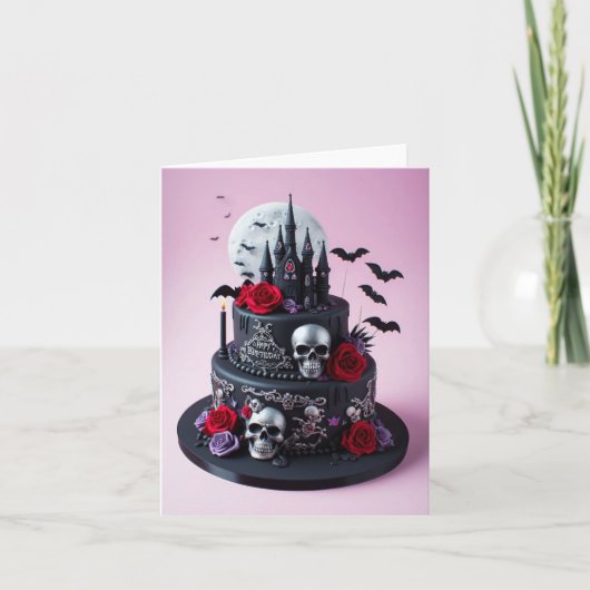 Goth Cake Feiertagskarte (Vorderseite)