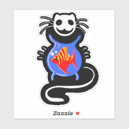 Goth Cat Evil Beängstigend Cat Custom Cut Vinyl St Aufkleber (Blatt)