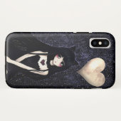 Goth Cat Girl under Heart Moon Case-Mate iPhone Hülle (Rückseite (Horizontal))