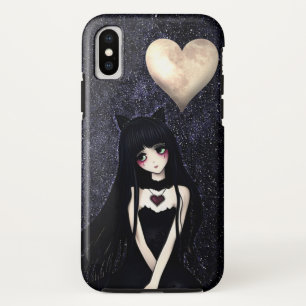 Goth Cat Girl under Heart Moon Case-Mate iPhone Hülle
