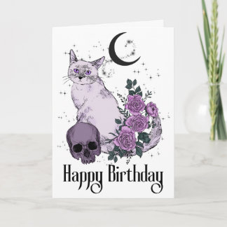 Goth Cat Gothic Birthday wünscht Karte