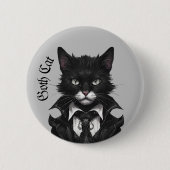 Goth cat Gothic grunge Witchy Button (Vorderseite)