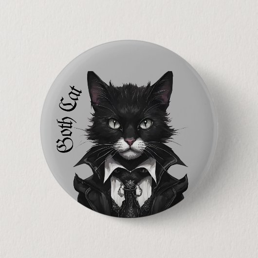 Goth cat Gothic grunge Witchy Button (Vorderseite)