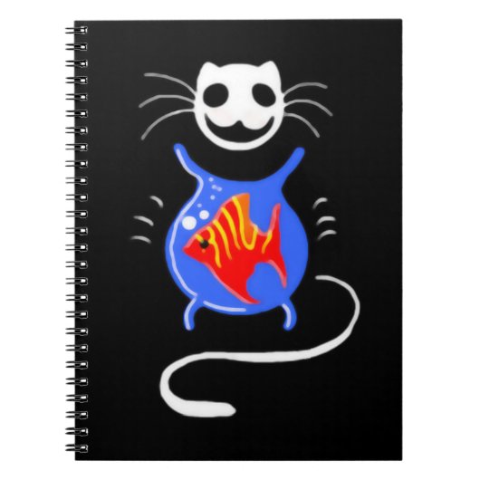Goth Cat Halloween Cat Spiral Foto Notebook Notizblock (Vorderseite)