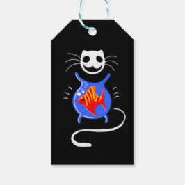 Goth Cat Themed Geschenk-Tag-Label Geschenkanhänger