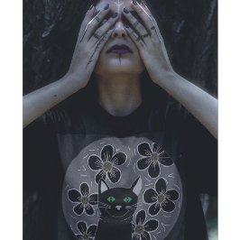 Goth cat whimsigoed black cats Blume T-Shirt