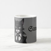 Goth cat with Mouse Personalisiert Name Dark Kaffeetasse (Mittel)