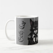 Goth cat with Mouse Personalisiert Name Dark Kaffeetasse (Links)