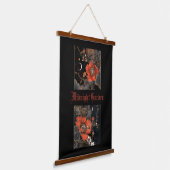 Goth Celestial Poppies Midnight Garden Wandteppich Mit Holzrahmen (Gewinkelt)
