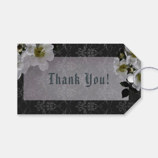 Goth Celtic Cross Dark Floral Vielen Dank für Ihre Geschenkanhänger (Vorderseite (Horizontal))