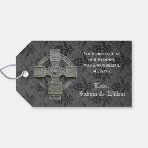 Goth Celtic Cross Dark Floral Vielen Dank für Ihre Geschenkanhänger
