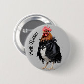 Goth Chicken Gothic grunge Hexy Button (Vorne & Hinten)