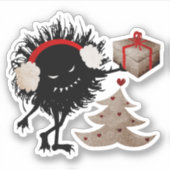 Goth Christmas Character Evil Bug Sticker (Vorderseite)