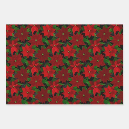 Goth Christmas Poinsettia Geschenkpapier Set (Vorderseite 3)
