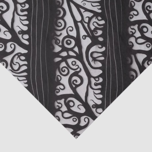 Goth Christmas Tissue - Schwarz und Weiß Seidenpapier (Detail)