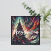 Goth Christmas Tree Feiertagskarte (Stehend Vorderseite)