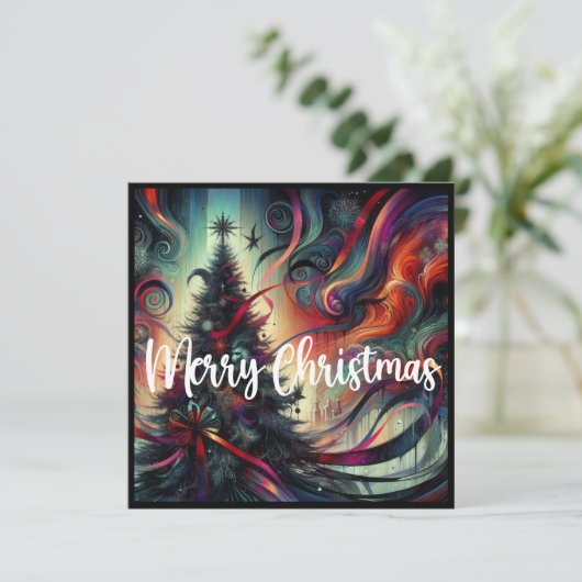 Goth Christmas Tree Feiertagskarte (Stehend Vorderseite)