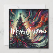 Goth Christmas Tree Feiertagskarte (Vorderseite)