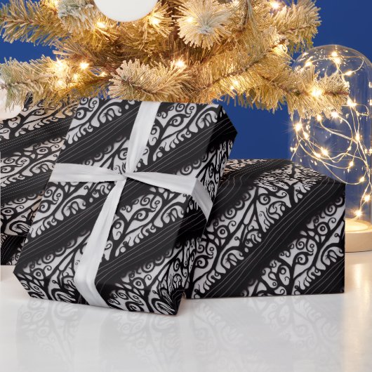 Goth Christmas Wrapping Paper - Schwarz und Weiß Geschenkpapier (Feiertage)