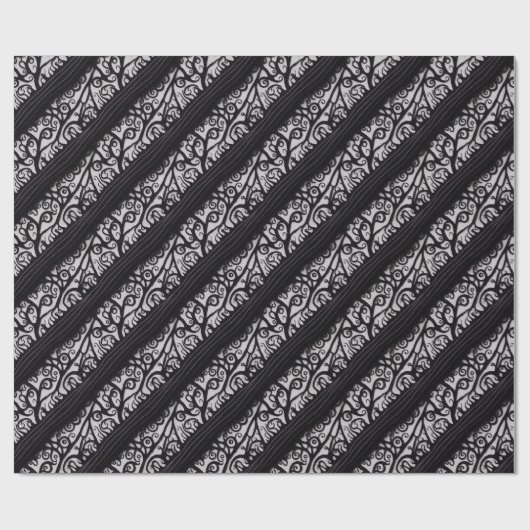 Goth Christmas Wrapping Paper - Schwarz und Weiß Geschenkpapier (Flach)