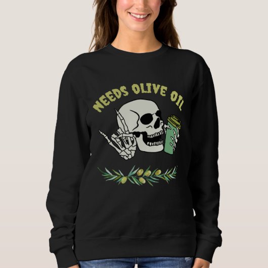 Goth Coffee Drinker Gothic Funny Keto Needs Olive  Sweatshirt (Vorderseite)