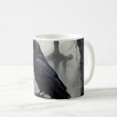 Goth Coffee Mugs mit Raven im Friedhof Kaffeetasse (VorderseiteRechts)