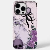 Goth Coquette Cat Phone Case – Pink & Black (Rückseite)