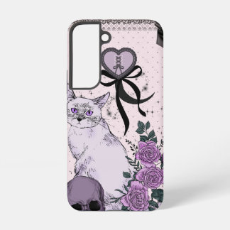 Goth Coquette Cat Phone Case – Pink & Black  Samsung Galaxy Hülle