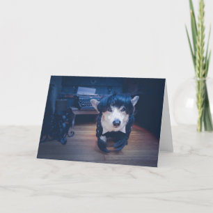 Goth Corgi Blank Grußkarte Feiertagskarte