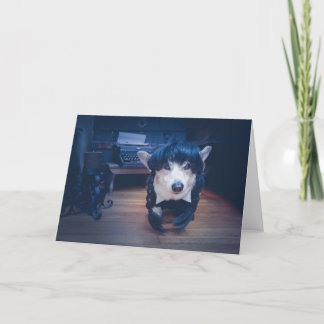 Goth Corgi Leere Grußkarte Feiertagskarte
