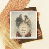 Goth Couple Zombie Halloween Wedding Serviette