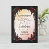 Goth Creamy Peach Viktorianisch Einladung (Stehend Vorderseite)