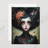 Goth Creepy Niedlich Girl Gothic Postkarte (Vorne/Hinten)