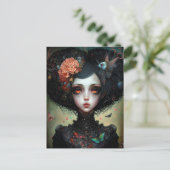 Goth Creepy Niedlich Girl Gothic Postkarte (Stehend Vorderseite)