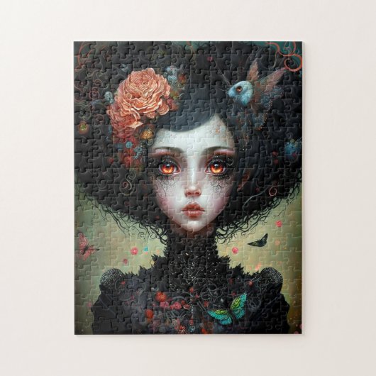 Goth Creepy Niedlich Girl Gothic Puzzle (Vertikal)