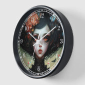 Goth Creepy Niedlich Girl Gothic Uhr (Winkel)