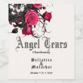 Goth Crimson Rose Weißer Wein Weinetikett (Einzelnes Label)