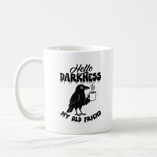 Goth Crow Coffee "Hello Darkness" Art Kaffeetasse (Links)