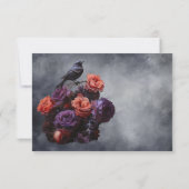 Goth Crow Floral Wedding Response Cards UAWG Einladung (Rückseite)