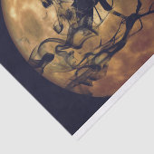 Goth Crow Orange Moon Decoupage Seidenpapier (Ausschnitt)
