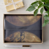 Goth Crow Orange Moon Decoupage Seidenpapier (Geschenk)