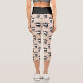 Goth Crown Skull Pattern Capri Leggings (Rückseite)