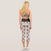 Goth Crown Skull Pattern Capri Leggings (Rückseite)
