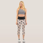 Goth Crown Skull Pattern Capri Leggings (Vorderseite)