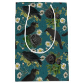 Goth Crows & Black Rose Tief Aquamarines Muster Mittlere Geschenktüte (Vorderseite)