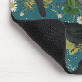 Goth Crows & Black Rose Tief Aquamarines Muster Mousepad (Ecke)