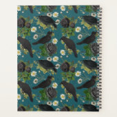 Goth Crows & Black Rose Tief Aquamarines Muster Planer (Rückseite)